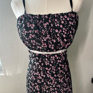 Floral Black and Pink Dress